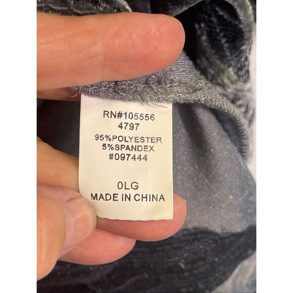 Time for Me Velvet Embroidered Floral Long Sleeve Coat Jacket Blue Large - Picture 8 of 13